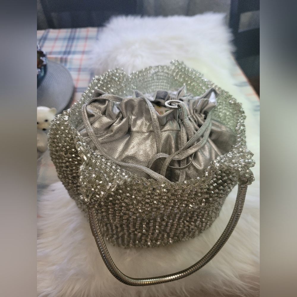 Tomboy wiz Stunning Silver Mesh-PVC Wire Evening Bag - Picture 5 of 11